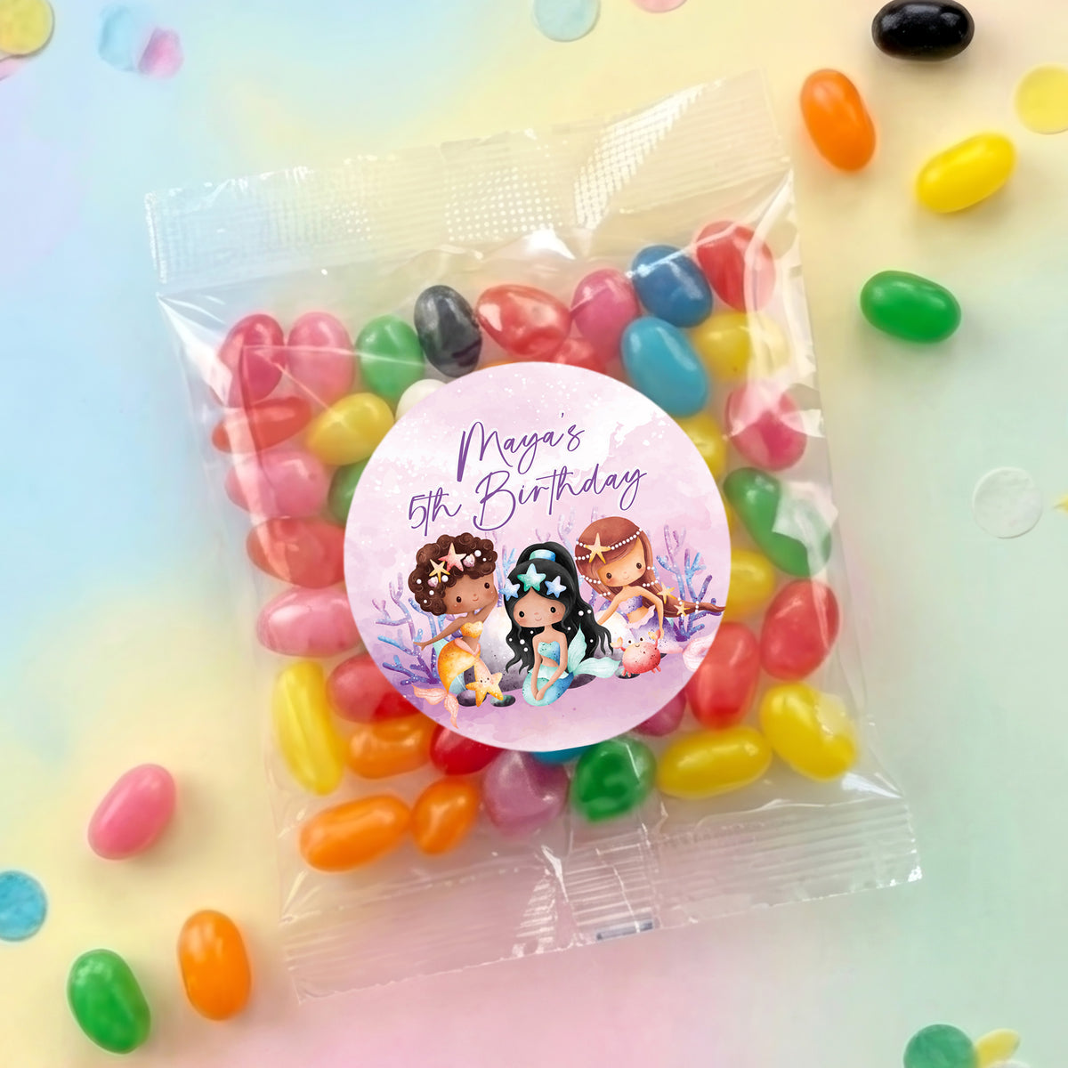 Mermaids Birthday Personalised Jelly Bean Bags