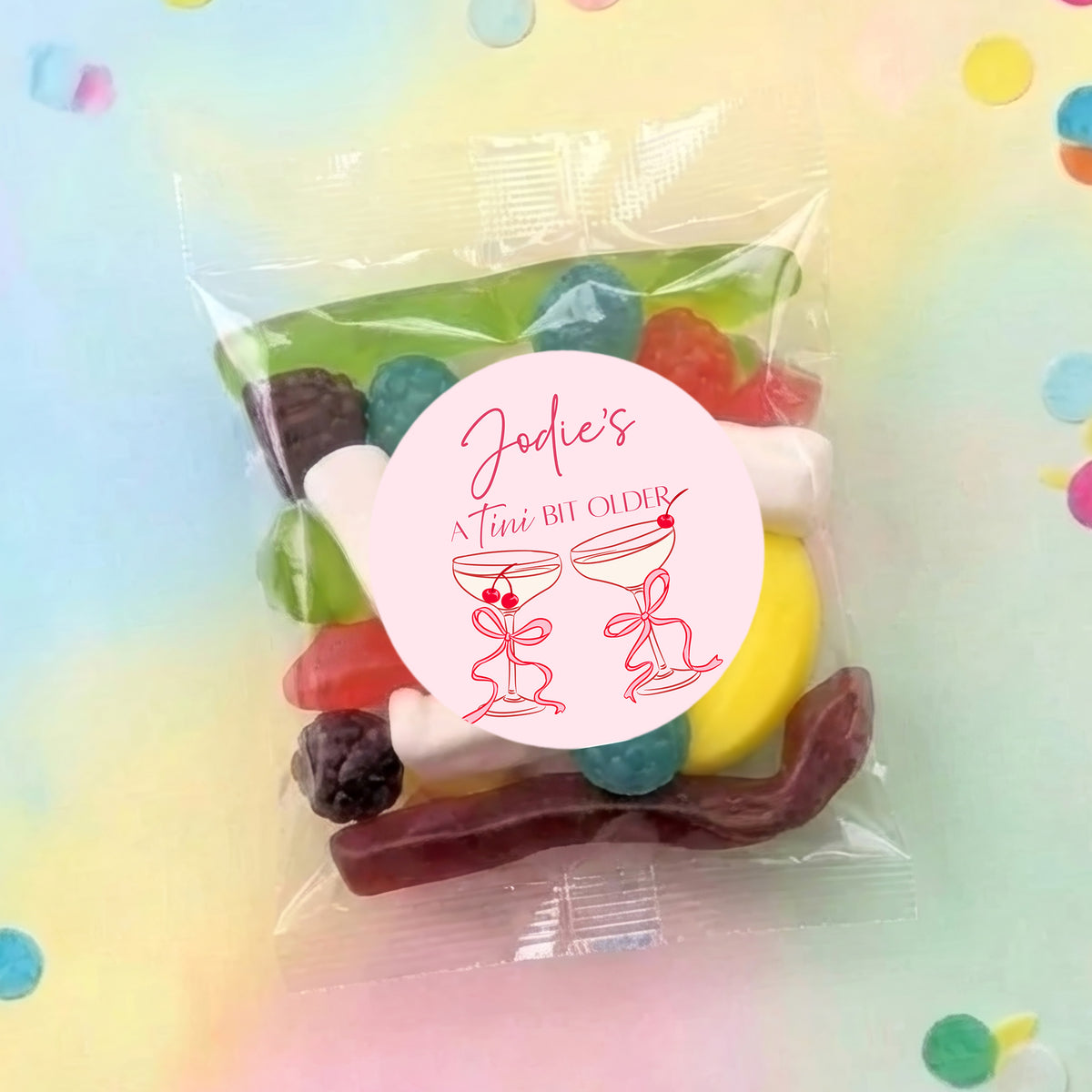 Tini Bit Older Martini Personalised Party Mix Lolly Bag