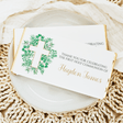 Chocolate bar wrapper with green leafy cross and “Thank you” celebration text