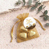 Construction Trucks Personalised Organza Bags with Chocolate Hearts