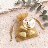 Floral Bunny First Birthday Personalised Organza Bags with Chocolate Hearts