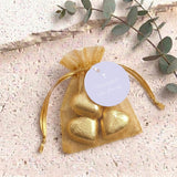 Lilac White Cross Confirmation Personalised Organza Bags with Chocolate Hearts