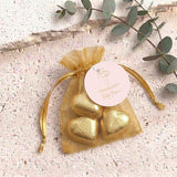 Pink Dove Cross Confirmation Personalised Organza Bags with Chocolate Hearts