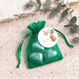 Brown Bear Balloons Baby Personalised Organza Bags with Chocolate Hearts