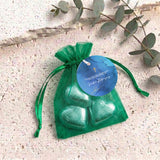 Deep Blue Gold Cross Confirmation Personalised Organza Bags with Chocolate Hearts