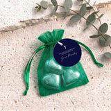 Navy Blue White Cross Christening Personalised Organza Bags with Chocolate Hearts