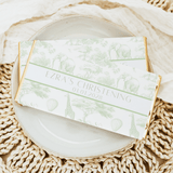 Green safari toile christening chocolate bars with giraffe print and date label