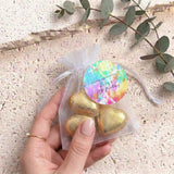 Kids Tie Dye Birthday Personalised Organza Bags with Chocolate Hearts
