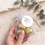 Silly Santa Personalised Organza Bags with Chocolate Hearts