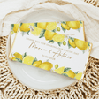 Lemons wedding chocolate bar with lemon print thank-you message and date