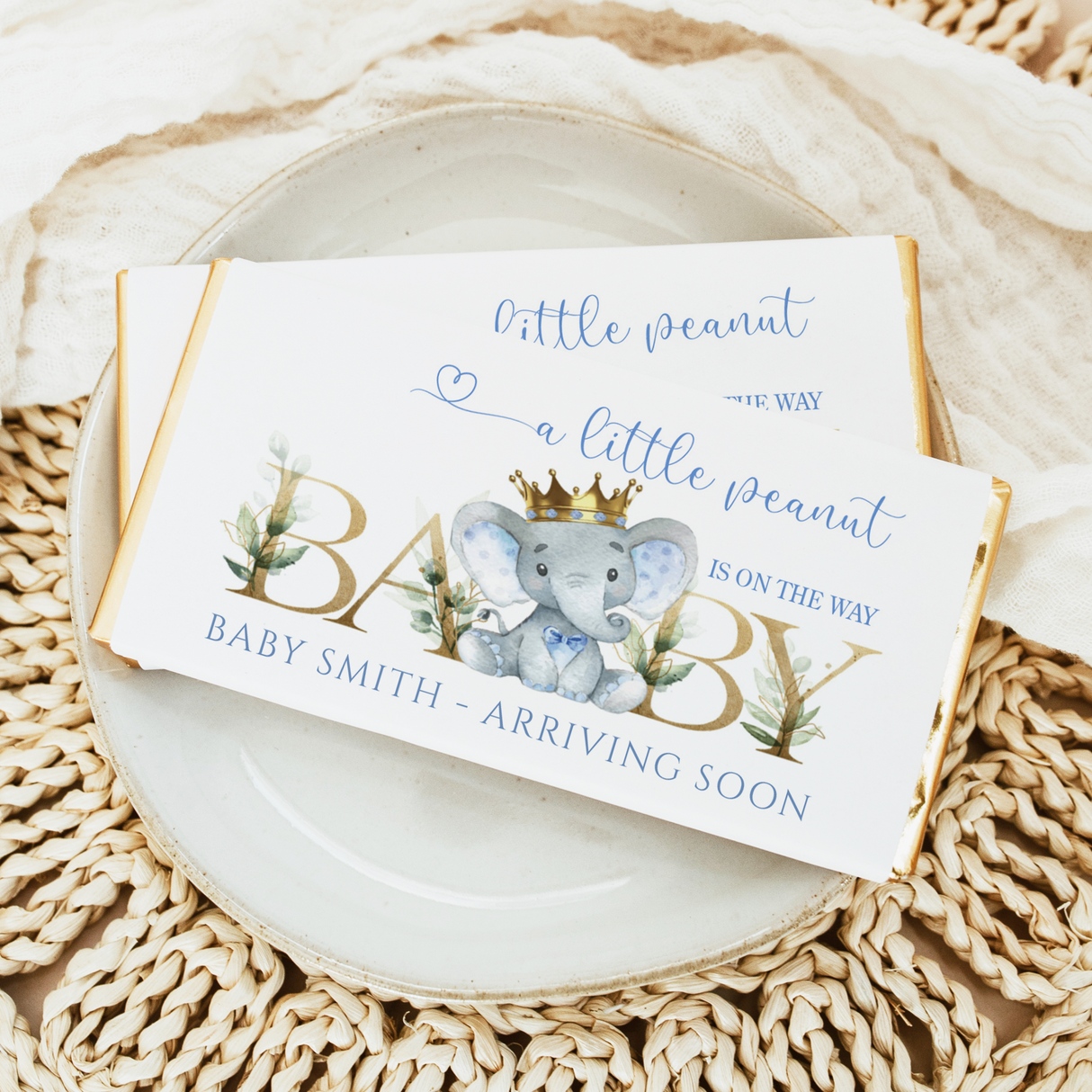 Little Peanut Elephant Baby Shower Chocolate Bar