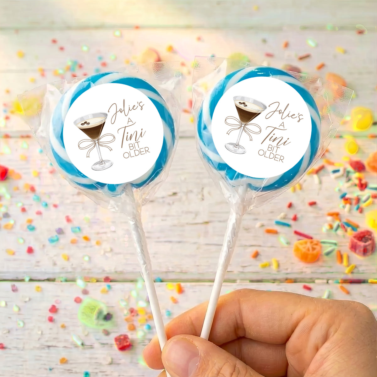 A Tini Bit Older Martini Personalised Lollipops