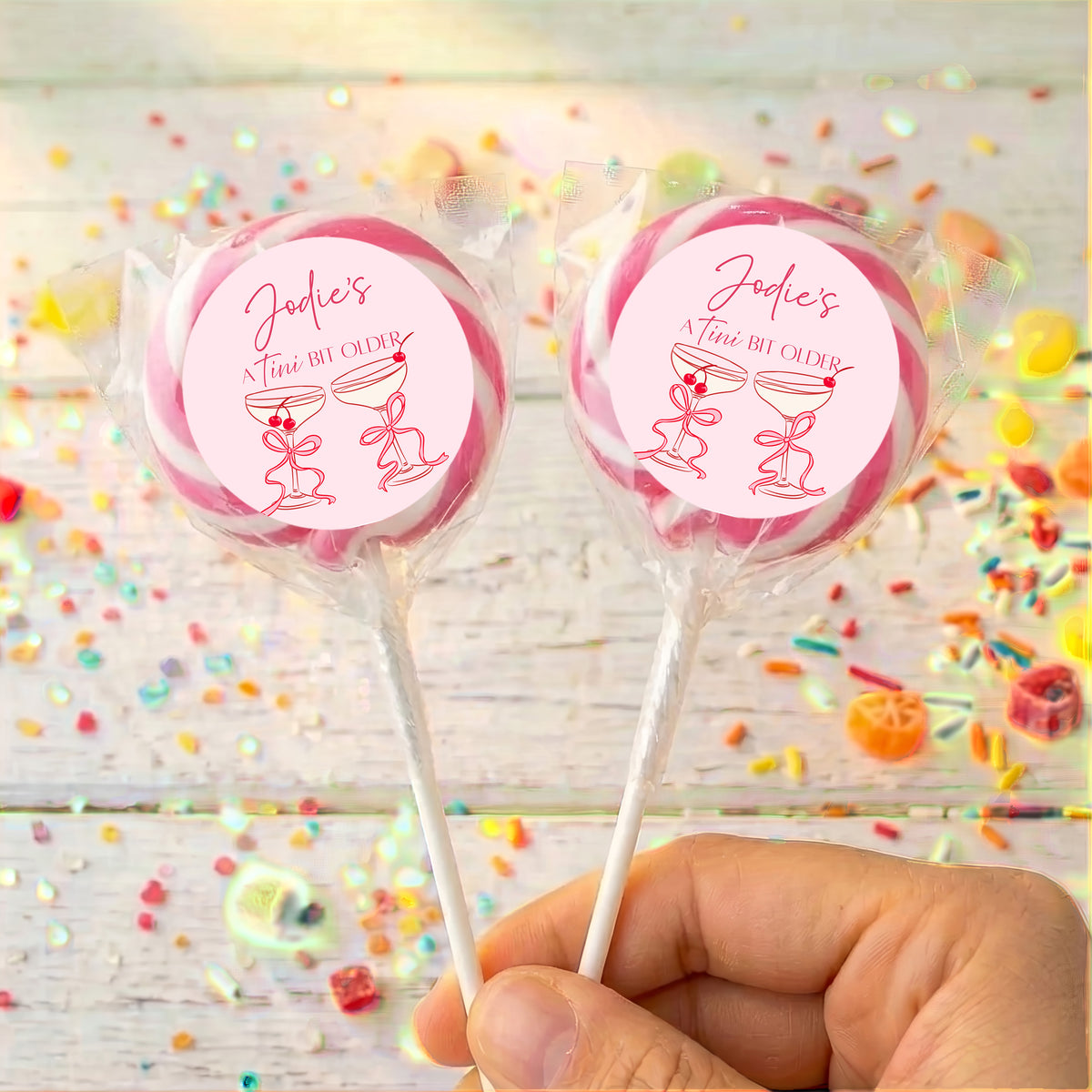 Tini Bit Older Martini Personalised Lollipops