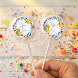 Amalfi Lemons Baby Shower Personalised Lollipops
