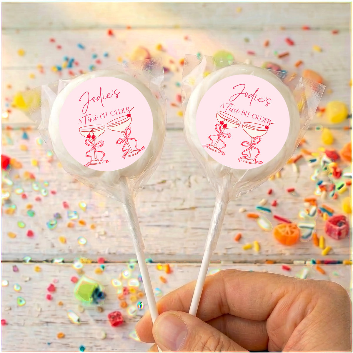 Tini Bit Older Martini Personalised Lollipops