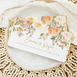 Peach cream floral wedding chocolate bar wrapper with Emma & Royce and thank you text