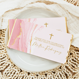 Pink & Gold Marble Custom First Holy Communion Chocolate Bars