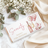 Pink Gold Champagne 70th Birthday Chocolate Bar