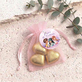 Mermaids Birthday Personalised Organza Bags with Chocolate Hearts