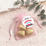 Race Car Fast One Personalised Organza Bags with Chocolate Hearts