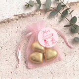Tini Bit Older Martini Personalised Organza Bags with Chocolate Hearts