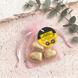 Trucks Diggers Birthday Personalised Organza Bags with Chocolate Hearts