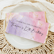 Pink, purple & gold marble birthday bar wrapper with 'Thank you' message