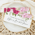 Pink rose floral chocolate bar wrapper with “Thank you for coming to Bridal Shower” message