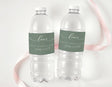 Sage Wedding Love Personalised Water Bottle Labels