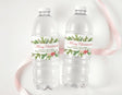 Watercolour Christmas Personalised Water Bottle Labels