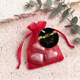 80Th Birthday Black Gold Stars Personalised Organza Bags with Chocolate Hearts