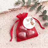 Brown Bear Balloons Baby Personalised Organza Bags with Chocolate Hearts