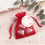 Bright Daisies First Birthday Personalised Organza Bags with Chocolate Hearts