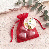Floral Bunny First Birthday Personalised Organza Bags with Chocolate Hearts