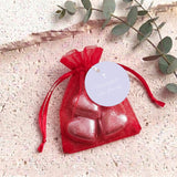 Lilac White Cross Confirmation Personalised Organza Bags with Chocolate Hearts
