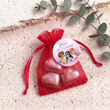 Mermaids Birthday Personalised Organza Bags with Chocolate Hearts