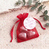 Pink Safari Toile Christening Personalised Organza Bags with Chocolate Hearts