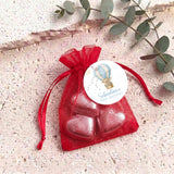 Teddy In Hot Air Balloon First Birthday Personalised Organza Bags with Chocolate Hearts