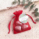 Wildflower Bridal Shower Personalised Organza Bags with Chocolate Hearts
