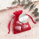 Wildflower First Holy Communion Personalised Organza Bags with Chocolate Hearts