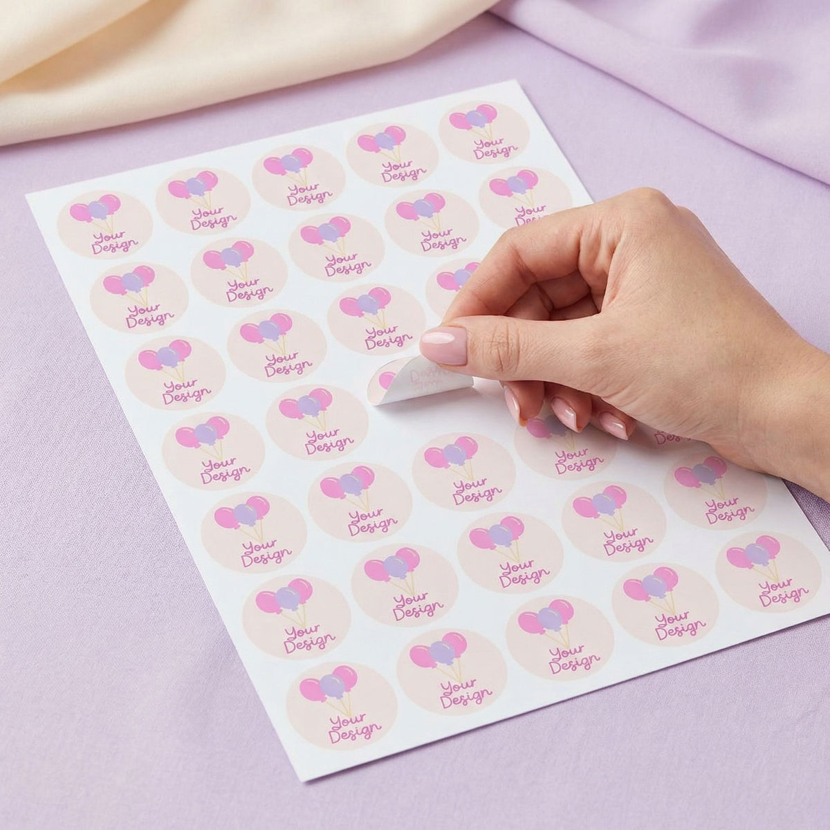 Round Printed Labels Sheet