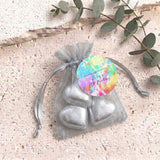 Kids Tie Dye Birthday Personalised Organza Bags with Chocolate Hearts