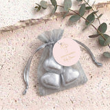 Pink Dove Cross First Holy Communion Personalised Organza Bags with Chocolate Hearts