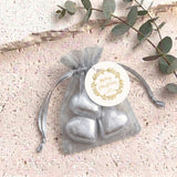 Christmas Gold Pine Personalised Organza Bags with Chocolate Hearts