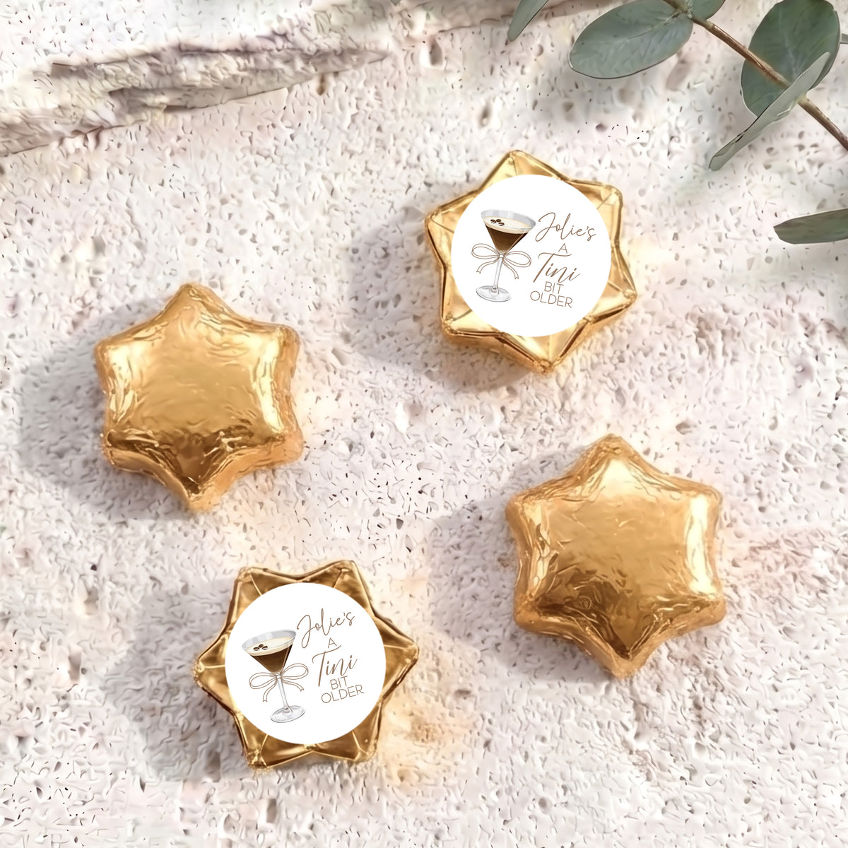 Tini Bit Older Martini Personalised Foil Covered Chocolate Stars