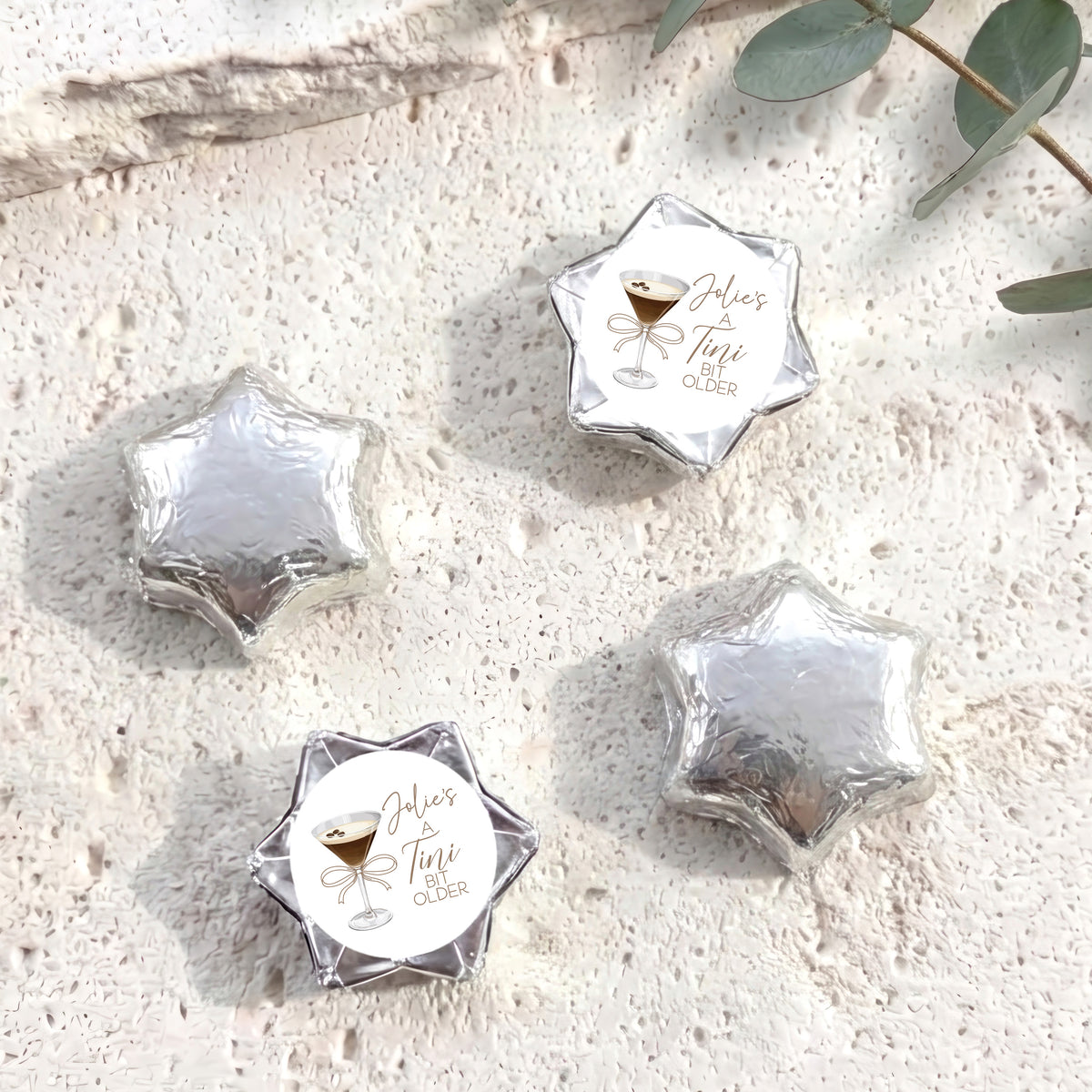 Tini Bit Older Martini Personalised Foil Covered Chocolate Stars