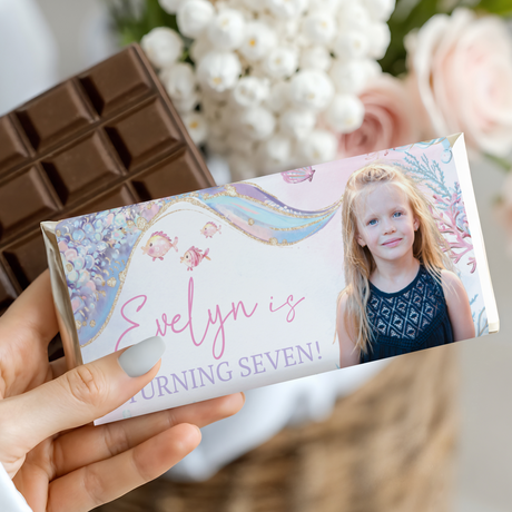 Add Your Own Photo Under The Sea Mermaid Birthday Chocolate Bars