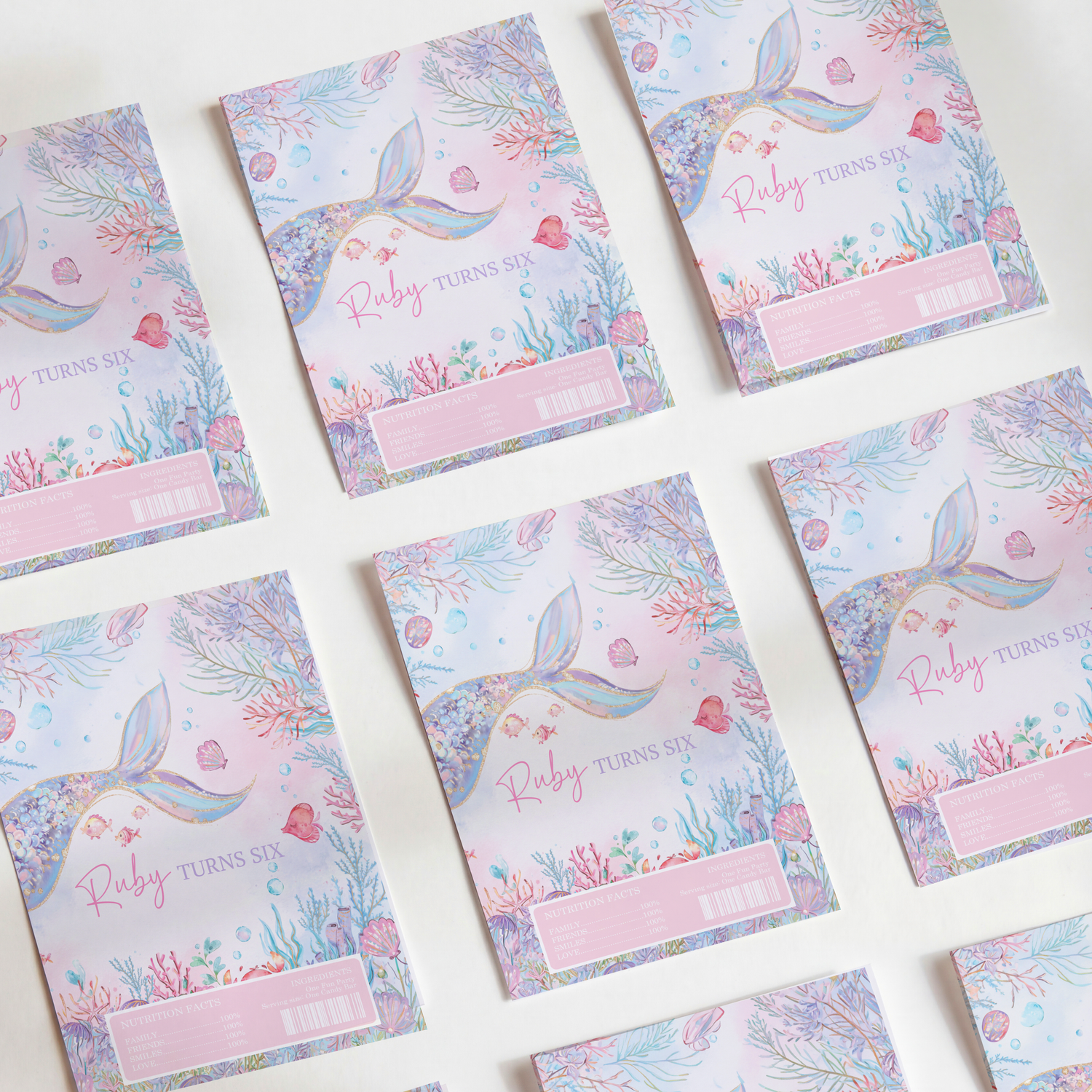 Under The Sea Mermaid DIY Printed Chocolate Wrappers