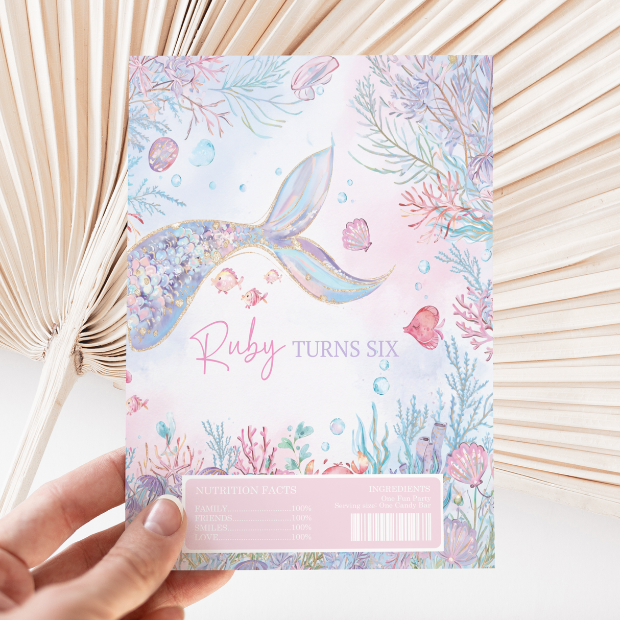 Under The Sea Mermaid DIY Printed Chocolate Wrappers
