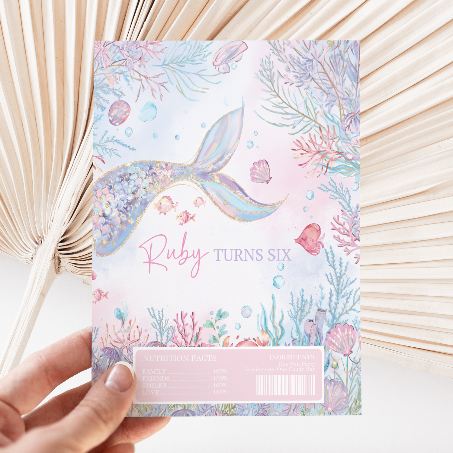 Under The Sea Mermaid DIY Printed Chocolate Wrappers